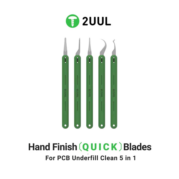 2UUL DA22 Hand Finish QUICK Blades Set for PCB Underfill Clean