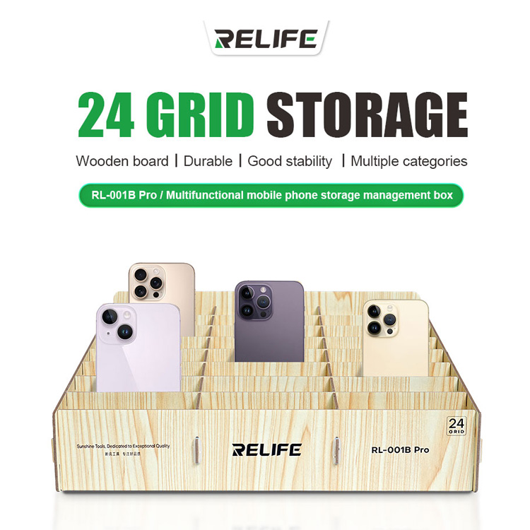 RELIFE RL-001B Pro 24-Grid Mobile Phone Storage Management Box