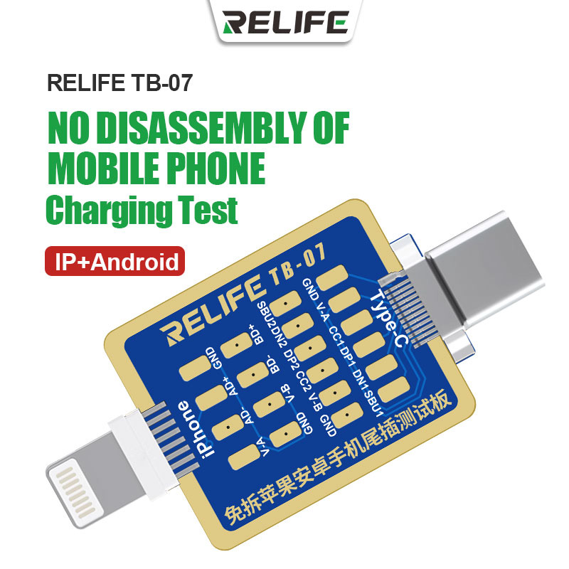 RELIFE TB-07 Charging Interface Test Board – For iPhone & Android Disassembly-Free Testing
