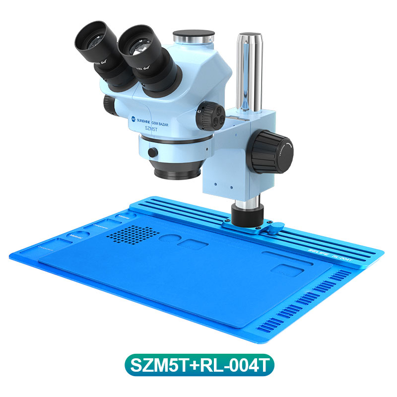 SUNSHINE GSMBAZAR EDITION SZM5T+RL-004T MICROSCOPE TRINOCULAR STEREO ZOOM MICROSCOPE WITH RL-004T BASE