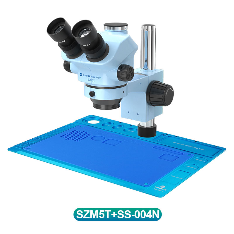 SUNSHINE GSMBAZAR EDITION SZM5T+SS-004N MICROSCOPE TRINOCULAR STEREO ZOOM MICROSCOPE WITH SS-004N BASE