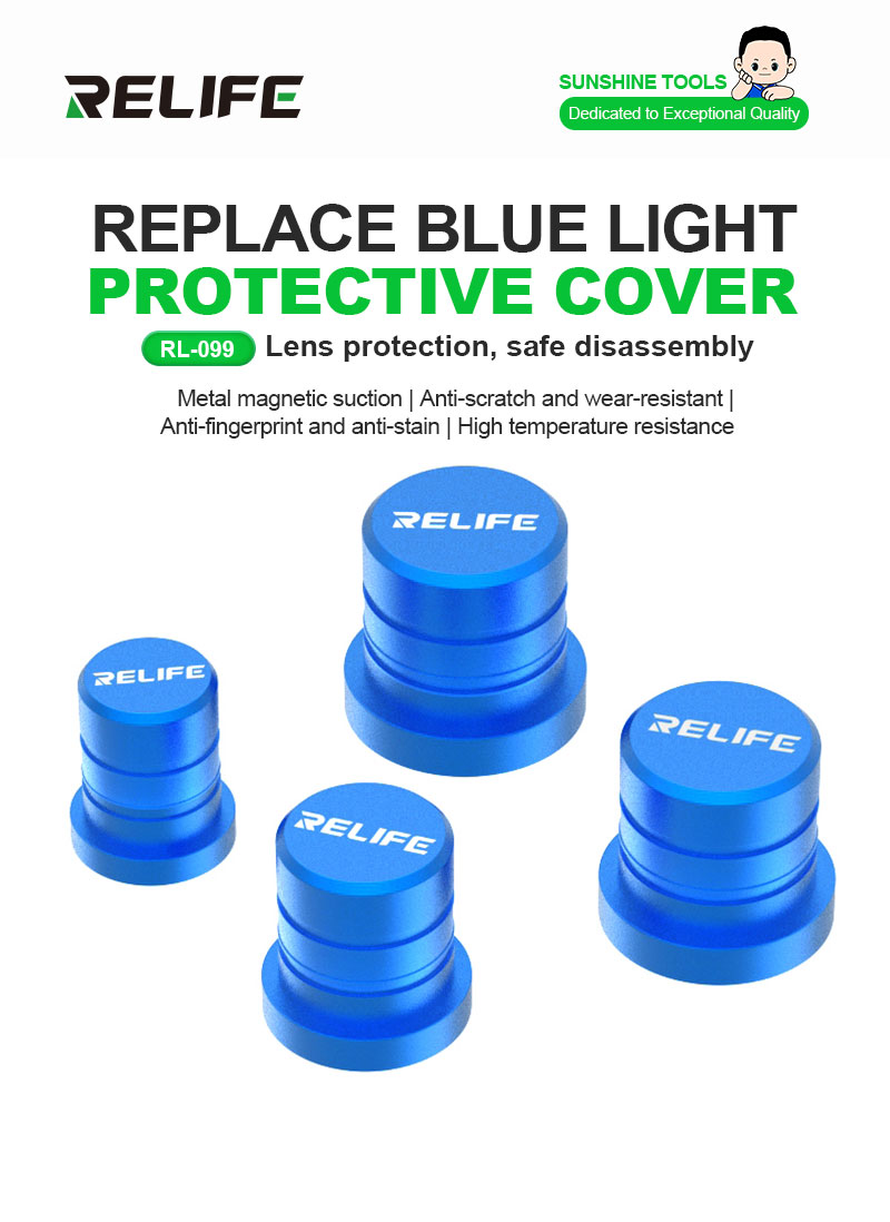 Relife RL-099 Multi-Size Magnetic Blue Light Diamond Protective Cover Set